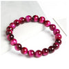 Natural Tiger Eye Stone Bracelet, Handmade Beaded Stretch Band
