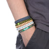 Handmade Leather Bracelet Set with Gift Message Card