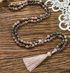 Natural Stone 108 Bead Mala Necklace with Tassel