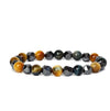 Faceted Stone Bead Bracelet with Hematite, 8mm