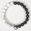 Black Obsidian and White Turquoise Yin Yang Bracelet