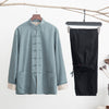 Men's Linen Tang Suit Set with Frog Buttons