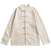 Men's Solid Color Casual Frog-button Linen Shirt Clothing