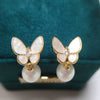 Freshwater Pearl Butterfly Earrings with 925 Silver Posts