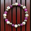 Natural Stone Bead Bracelet, Handmade Round Gemstone Jewelry
