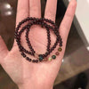 Faux Garnet Triple Wrap Bracelet with Multicolor Beads