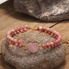 Love Heart Bracelet with Rhodochrosite Beads
