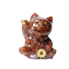 Lucky Cat Crystal Figurine, Resin Decor