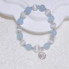 Cat's Eye and Aquamarine Bracelet with Fu Charm