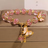 Butterfly Charm Rose Flower Liuli Bracelet