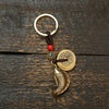 Brass Koi Fish Keychain with Beads and Coins