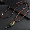 Nepalese Style Wooden Bead Long Necklace, 12 Pendant Styles
