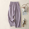 Elastic Waist Wide Leg Pants, Relaxed Straight Trousers