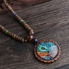 Nepalese Style Wooden Bead Long Necklace, 12 Pendant Styles