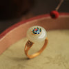 Enamel Koi and Lotus Jade Pendant Necklace