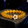 Cat's Eye Flower Charm Bracelet, 8mm Beads
