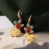 Gold-Tone Koi Fish Earrings with Faux Gemstones