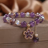 Faux Purple Crystal Bead Bracelet for Women, Simple Round Style
