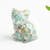 Crystal Chip Resin Cat Figurine Desktop Decoration