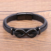 Eternal Infinity Symbol Titanium Steel Leather Buckle Bracelet