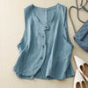 Women's Sleeveless Shirts Solid Button-Up Minimalist Tank Top