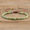 Natural Stone Disc Bead Bracelet with Adjustable Cord