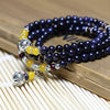 Blue Sandstone Wealth Charm Bracelet - 6mm Beads