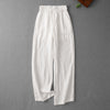 Women's Wide Leg Pants High Waist Cotton Linen Drawstring