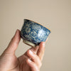 Blue and White Floral Ceramic Teacup