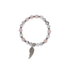 Stone Bead Bracelet with Wing or Lotus Charm