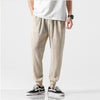 Men's Linen Harem Pants With Drawstring Waist And Pockets