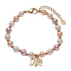Gold Plated Pearl Elephant Charm Sincerity Bracelet
