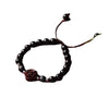 Ebony Wood Rose Bracelet with Auspicious Clouds