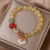 Natural Citrine White Jade Protection Charm Bracelet