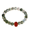 Green Synthetic Crystal and Red Agate Bracelet