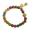 Colorful Tourmaline Bracelet with Four-leaf Clover Charm