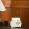 Embroidered Floral and Butterfly Chain Purse
