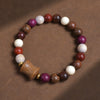 Multi-Wood Bead Bracelet with Six Syllable Mantra