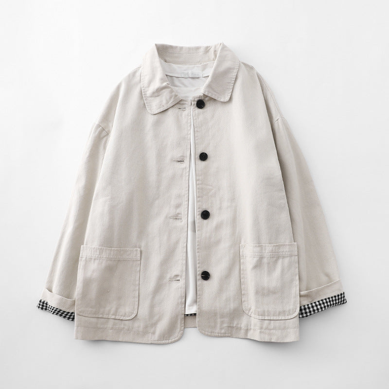 Women's Cotton Blend Jacket with Pockets, Zen Style Outerwear