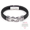 Stainless Steel Infinity Leather Weave Balance Bracelet