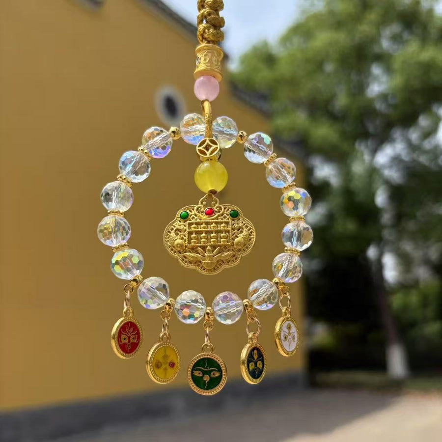 Lucky Koi Fish Five God Of Wealth Prosperity Hanging Decoration