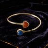 Crystal Open Cuff Bracelet with Geometric Charm