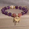 Faux Purple Crystal Bead Bracelet for Women, Simple Round Style
