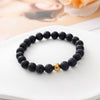 Matte Lava Rock and Howlite Bead Bracelet with Skull or Metal Charm