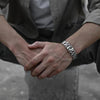 Retro Line Texture Cuff Bracelet Bangle for Men