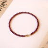 3mm Natural Garnet Bead Bracelet, Faceted or Round