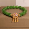 Green Crystal Dreamcatcher Four Leaf Clover Bracelet