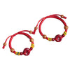 Red String Peace Buckle Bracelet with Cinnabar or Peach Wood