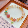 Citrine and Strawberry Quartz Charm Bracelet, 8mm Beads