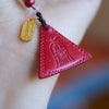 Red Cinnabar Triangle Talisman Keychain